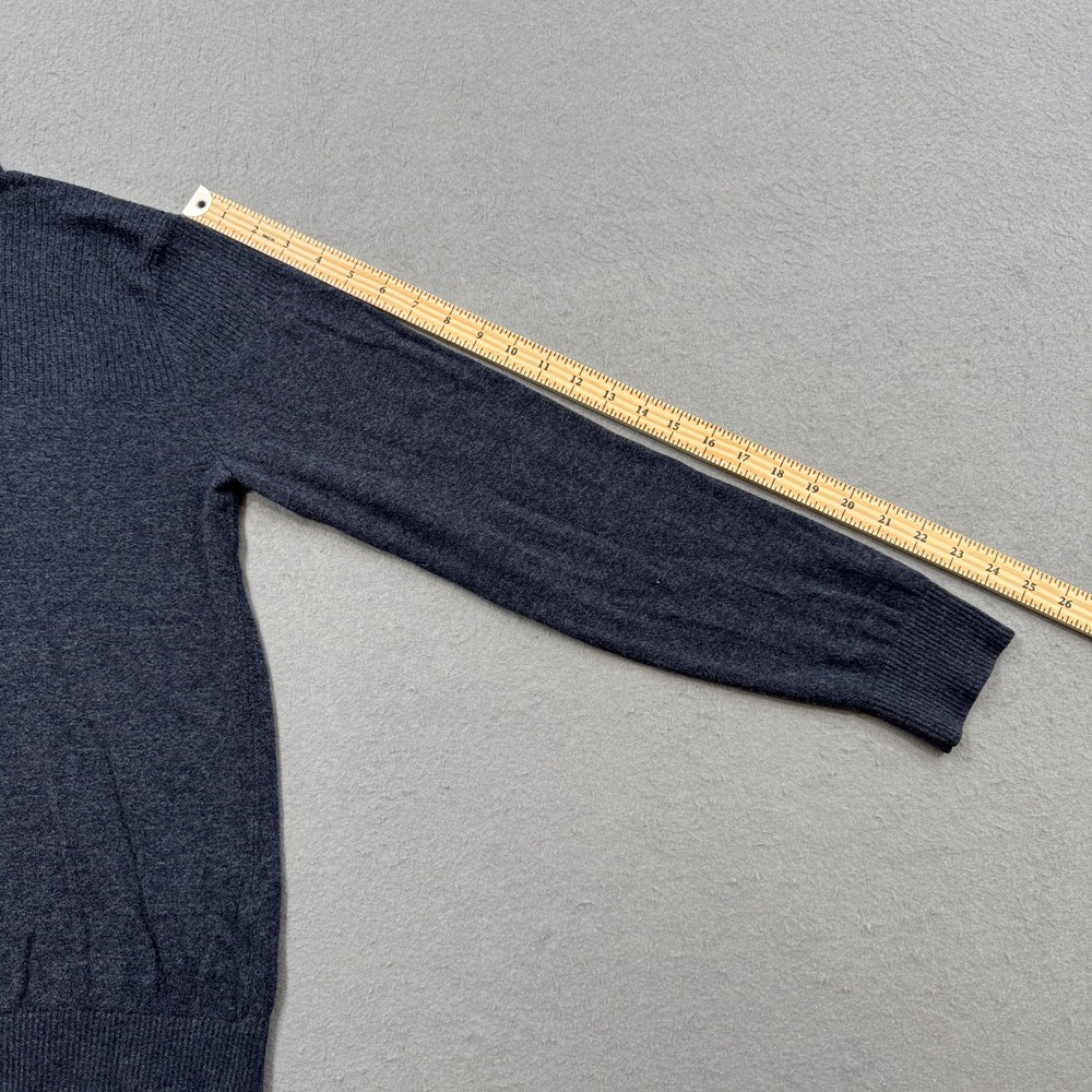 Banana Republic Sweater Men's Small Gray Mockneck Henley Quarter Pullover Preppy - Picture 5 of 6
